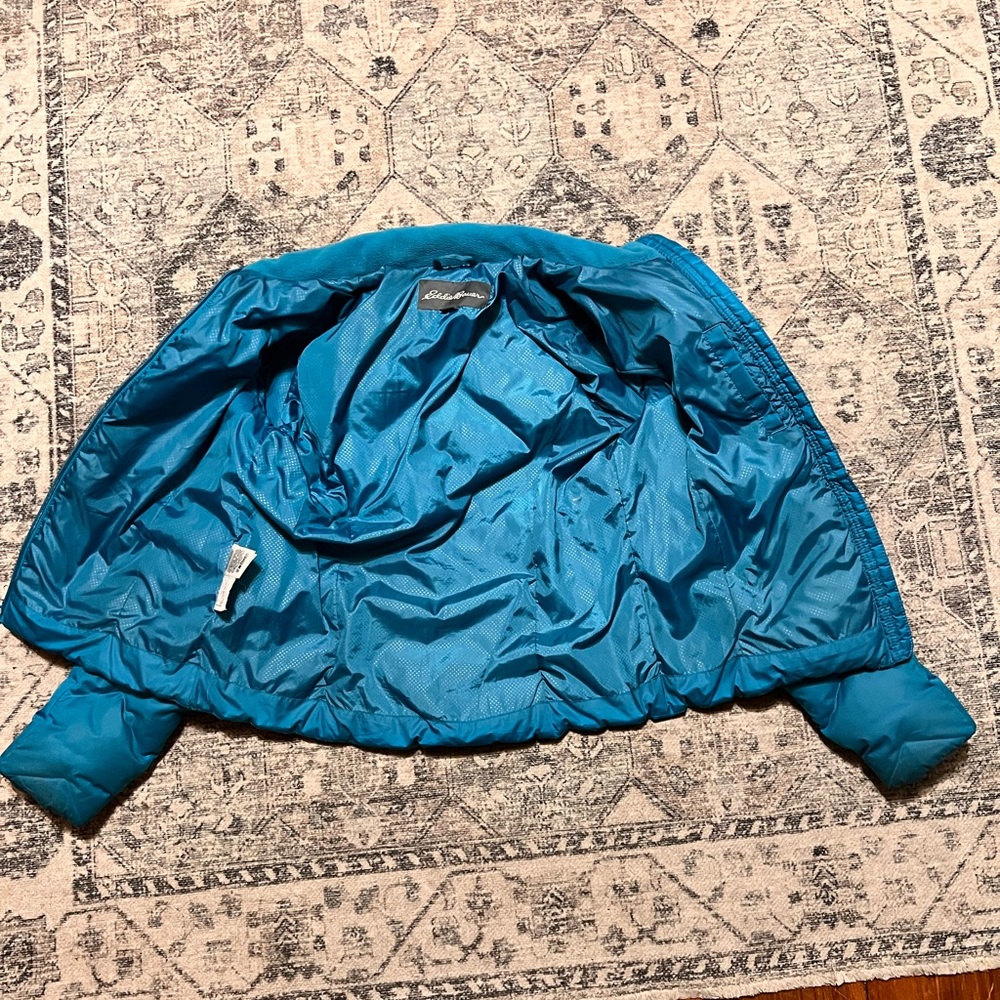 Eddie Bauer turquoise puffer jacket size medium